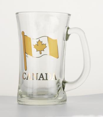 China 19OZ beer mug custom logo 560ml rock beer mug craft glass transparent beer glass with handle for sale