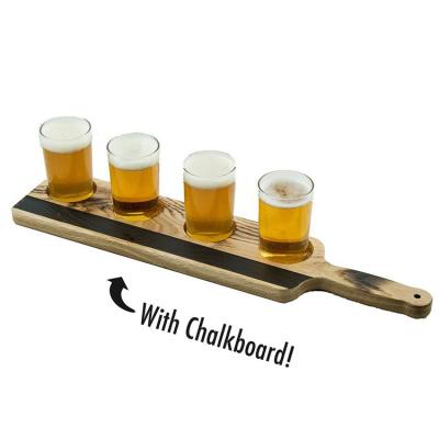 China China Pine Wood Beer Flight Glass Wooden Tray With Table for sale