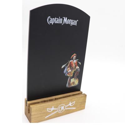 China Restaurant Captain Morgan Wooden Chalkboard Holder Wooden Menu Bar Sign for sale