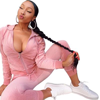 China 2020 New Arrival Good Quality Outfits Women Velvet Breathable 2 Pieces Set Women Two Pieces Tracksuits for sale