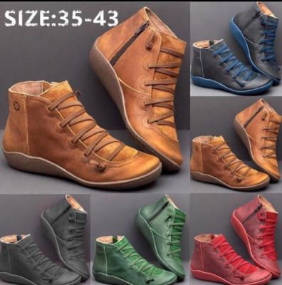 China 2019 New Arch Support Rubber Boots Trim Leather Mitigate Shoes Shape Side Sneaker Women's Wedge Platform Zipper Boots for sale