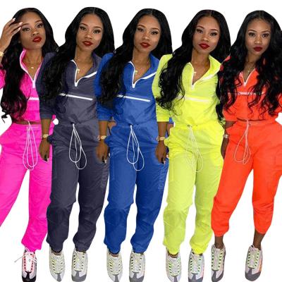 China Patchwork Antibacterial Women's Tracksuits Sportswear Two Piece Jogger Set Women 2 Piece Set Clothing for sale