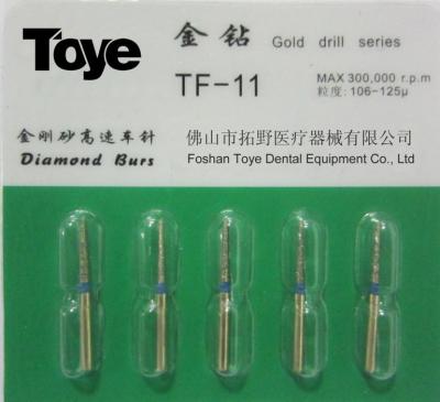 China Imported Diamond dental handpiece burs stainless steel Mani style 5pcs/package 158models for sale