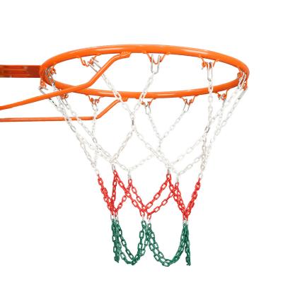 China New Design BOLIFU Gym 2.8mm White Red Green Powder Coated Basketball String Metal Net Net For Basketball Rim Training Net for sale