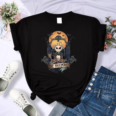 China 2022 New Design Fashion Anti-shrink Printing Women's T-shirts O Neck Emboss Skull Print Short Sleeve T-shirts Casual T-shirts Woman for sale