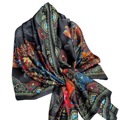 China 2021 nice popular customize scarf 180*90cm hijab scarf shawls digital printing silk desiger scarf for sale