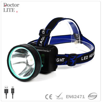 China High Power Camping Brightest Led Headlamp , USB Rechargeable Headlamp for sale