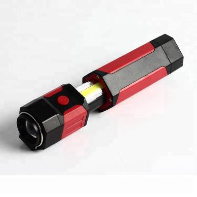 China 3W plastic glass filled COB ABS polymer ABS magnetic base flashlight, handheld worklight with hook for sale