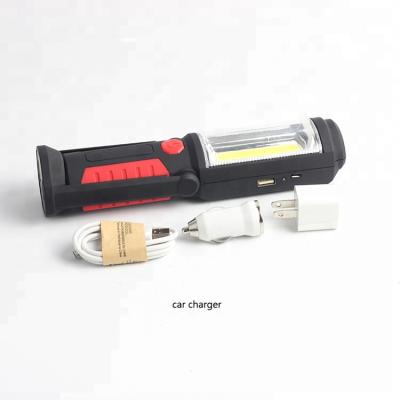 China Indoor/Outdoor/Camping/Wholesale Auto 12V Car Charger and AC Charger Led Flashlight with Magnet and Hook Power Bank USB Rechargeable Work Light for sale