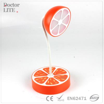 China USB Rechargeable Reading Light Happy Eyes USB Adjustable Fruit Shape LED Table Lamp for sale