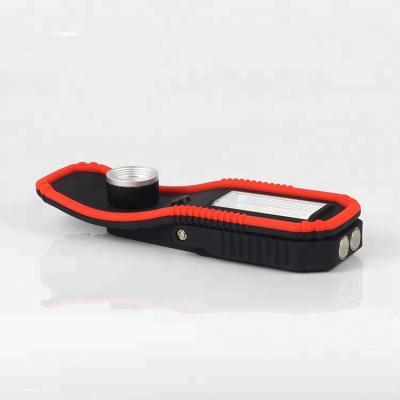 China NEW DESIGN 3aa ABS Polymer Flashlight Adjustable Shoe Return Magnet Base COB Glass Filled Shape Glass Adjustable Flashlight Work Light for sale