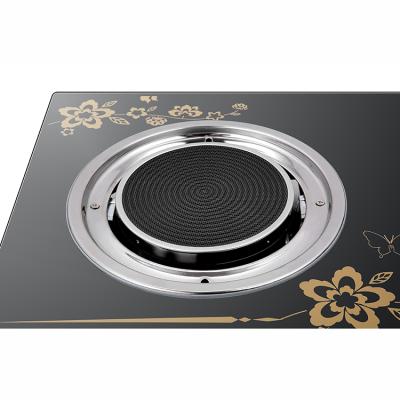 China Easy to clean 2021 Chinese glass cooktop double gas cooker tabletop stove for sale