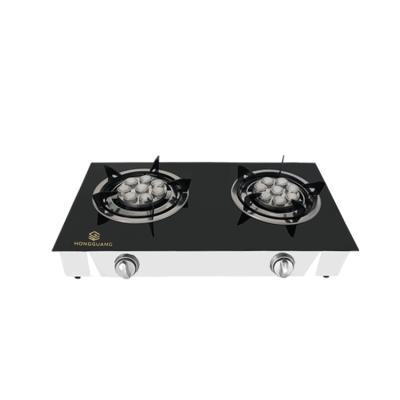 China Easy To Clean Hot Price Tempered Glass Gas Stove Tube Two-Burner Burner for sale