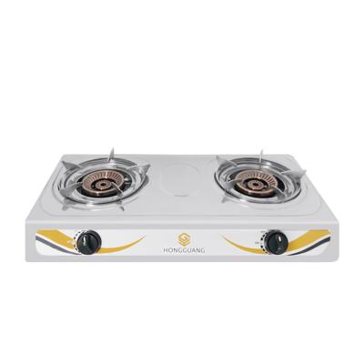 China Easy To Clean Two Burner Gas Stove Cup Stove Household Kitchen Stainless Steel Freestanding Gas Stove for sale