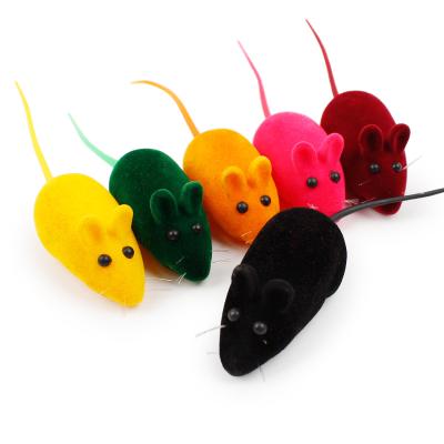 China New Design Viable Multicolor Plush Rat Mouse Small Squeaky Mouse Cat Pet Toy for sale