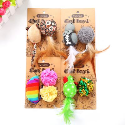 China Paper Makers Toys Paper Makers Mouse Popular Badminton Pet Plush Toys Funny Cat Buzzer Set for sale