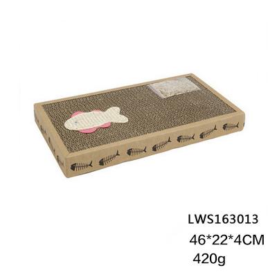 China Factory Wholesale Viable Fish Printed Pet Toy Corrugated Paper Sisal Replaceable Cat Scratcher Cardboard for sale