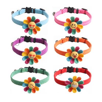 China Cute Funny Stocked Sunflower Pet Accessories Collar Personalized Custom Pet Collar Dog Collars For Cat for sale