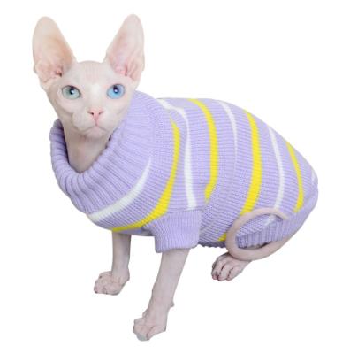 China Viable Casual Purple Winter Woolen Cat Sweater Sphynx Cat Warm Clothes for sale