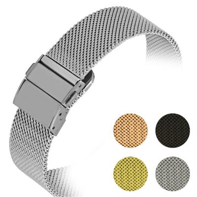 China Milanese Loop Watch Band Quick Release Stainless Steel Strap Women Men Metal Wrist Band Bracelet Accessories 16mm 18mm 20mm 22mm for sale