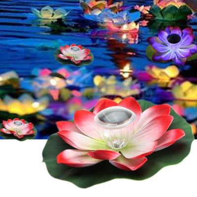 China Garden Swimming Pool Lotus Light 7 Color Outdoor Solar Lotus Lamp Lotus Lamp Pool Pond Garden Decoration Water Flower LED Floating Lamp for sale