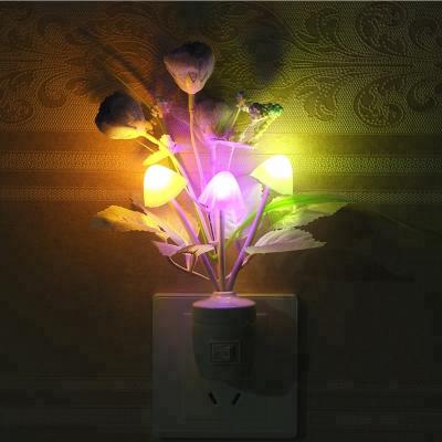 China Beautiful LED Night Light ABS Colorful Lilac Mushroom Socket Romantic Lilac Lighting for Art Decor Home Illumination for sale