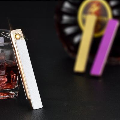 China Creative USB Lighter Rechargeable Lighter Strip Metal Cigarette Multicolor Electronic Cigarette Lighter for sale