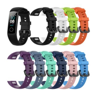 China Silicone Rubber Wrist Strap For Huawei Honor Standard Version 5 Wrist Strap Band 4 Replacement Smart Women Sport Wristband for sale