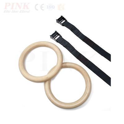 China Bodybuilding Gym Wooden Rings Pull Up Body Building Gymnastics Equipment Rings for sale