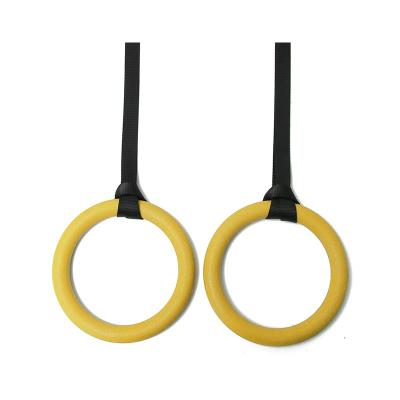 China Body Building PC Yellow Color Gymnastic Pull Up Body Building Gymnastics Equipment Rings for sale