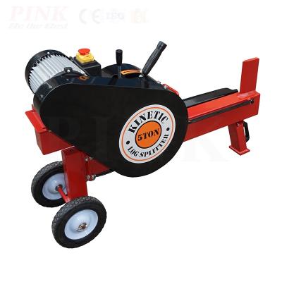 China Cutting Waste Forestry Wood Log Kinetic Log Splitter PINK Electric Mechanical Log Splitter for sale