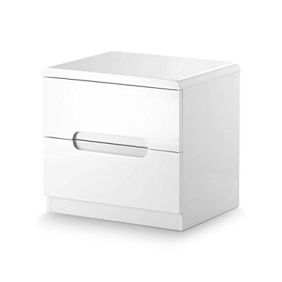 China Modern White High Gloss 2 Drawer Bedside Table MAN201 for sale