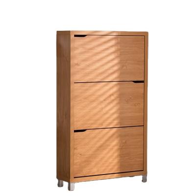 China Modern Shoe Rack Closet 3 Tiers Unit Solid Wood Cabinet Rack for sale