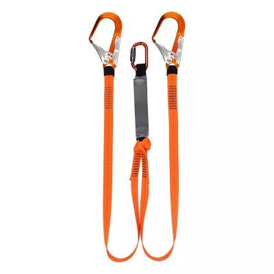 China High Quality Drop Arrest Protection Fall Arrest Safety Harness Energy Absorber Shock Resistant Lanyard With Single Hook for sale