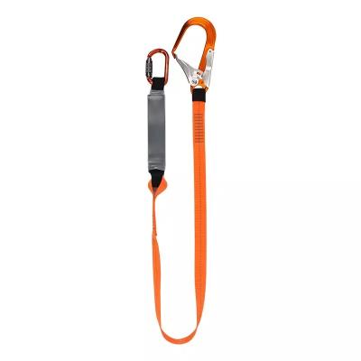 China Fall Arrest Protection Fall Protection Alloy Steel Single Lanyard Safety Line Rope With Energy Absorber for sale