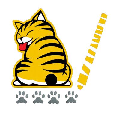 China Cat Moving Tail Paws Car 3D Window Wiper Cartoon Car Decal Stickers Anime Rear Stickers Waterproof Windshield Holographic Stickers for sale