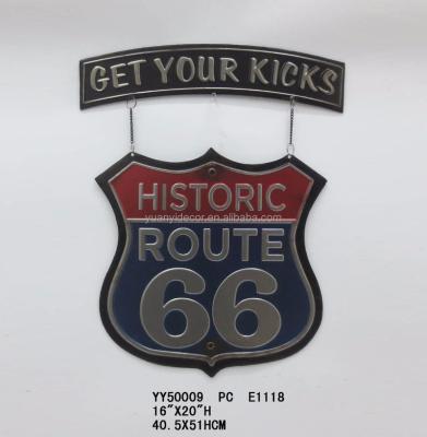 China China Metal Historic US Route 66 Wall Decor , Route 66 Tin Sign for sale