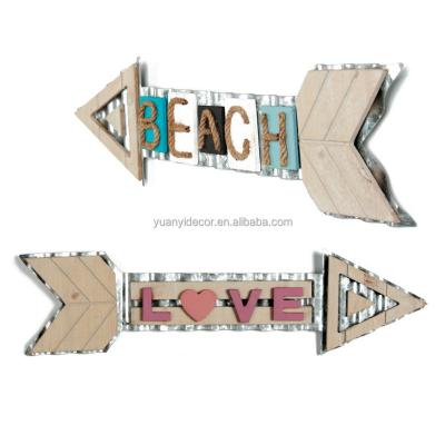 China Private Europe Design Arrow Sign Customize Words Wood Wall Decor for sale