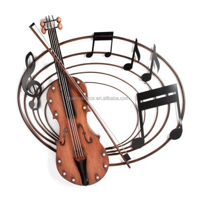 China Hot Selling Europe Metal Vintage Violin Music Wall Decoration for sale