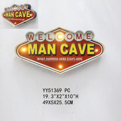 China Advise the & 2015 wall decvor man cave printing embossed LED tin sign for wall decor, factory metal wall plaque for sale