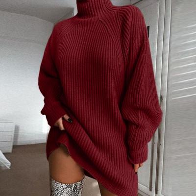 China Anti-pilling turtleneck knitted dress fashionable knitted short dress knitted dress by neck for sale