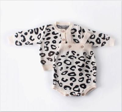 China Free Sample Anti-wrinkle Baby Little Girls Winter Sweater 100% Cotton Leopard Jacquard Kids Winter Sweater for sale