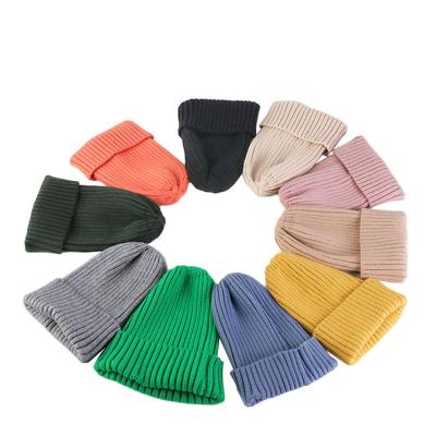 China COMMON Women's Winter Wool Hat Cashmere Candy Color Warm Brimming Hat Thickened Vertical Stripes Korean Hat for sale