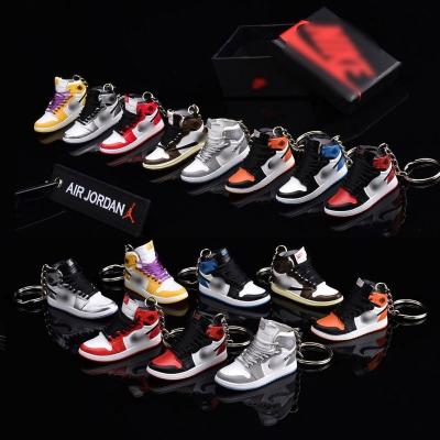 China PVC Llaveros 3D Mini Sports Sneaker Key Chain Trainer Jordan Key Chain Durable Hot Aj Shoe Resin Key Chain Accessories for sale