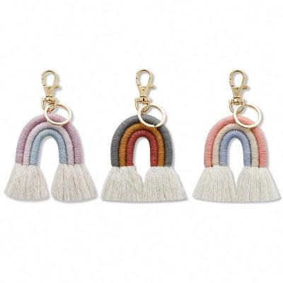 China Promotion Gift Nordic Wind Pendant Tassel Keychains Bohemian Bag Pendant Ornaments Hand - Woven Keychain Ethnic Wind Selling Keychains for sale