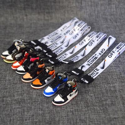 China Shoe O FF White Jordan Keychain 3D Lanyard Jordan 3D Sneaker Air Key Chain Wristband for sale