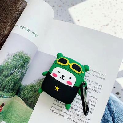 China For Earphone Silicone For Case 3D Funny Cartoon Bear Protect Cover For Air Pods Earphone Wholesale Anti-fall Custom Full Box for sale