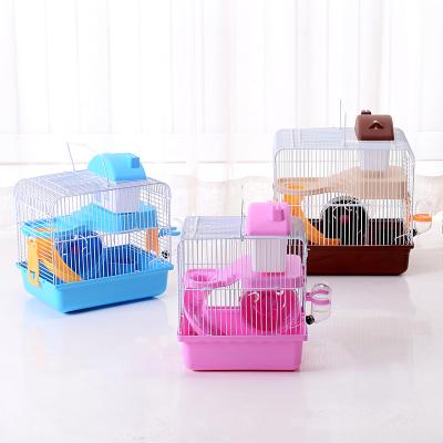 China Double hamster pet hamster nest cage small pet hamster castle small castle breathable luxury villa cage for sale