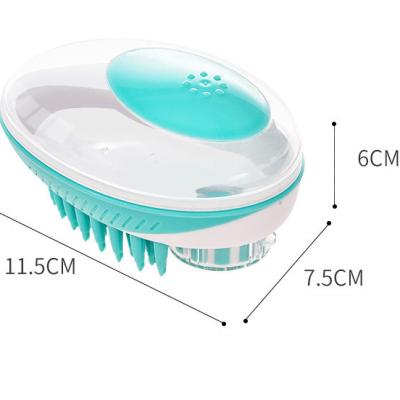 China Viable Portable Squeezable Manual Massage Comb Hair Brush Pet Bath Pet Grooming Cleaning Tool for sale