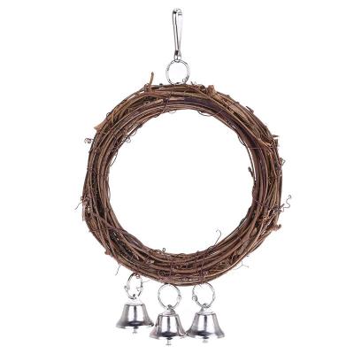 China Parrot Gnawing String Bird Toy Rattan Ring Hanging Birdcage Pet Hanging Hanging Toy for sale